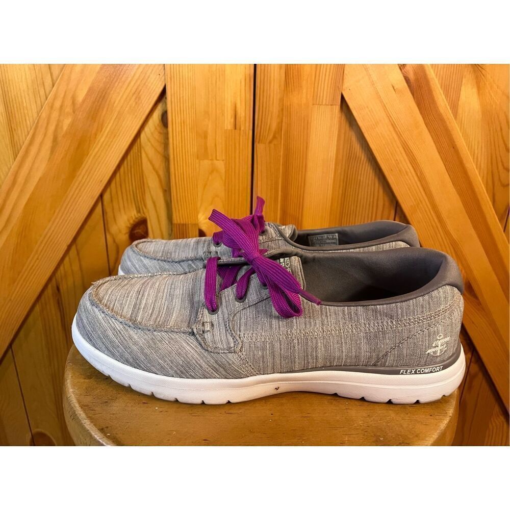 Skechers Women's Boat Shoe gray canvas size 11 ￼